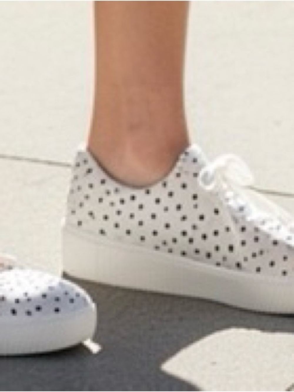 Cariuma White Black polka dot Perforated Lace-Up Platform Sneakers